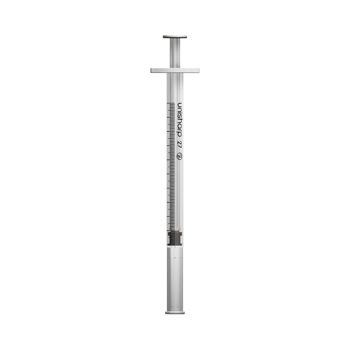 Unisharp 1ml 27G fixed needle syringe: White 